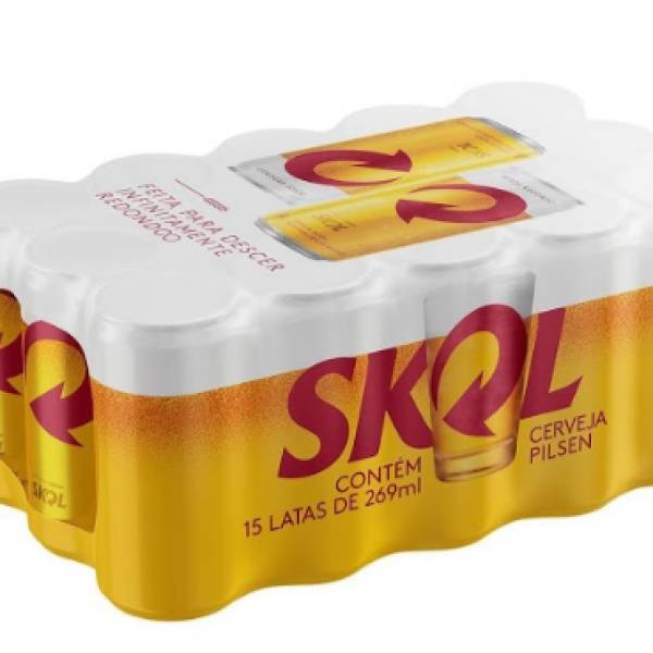 Cerveja Skol 269ml – Pack com 15 Unidades