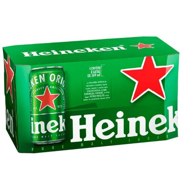 Cerveja Heineken Fininha com  8 unidades