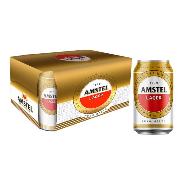 Cerveja Amstel 350ml – Pack com 12 Latas
